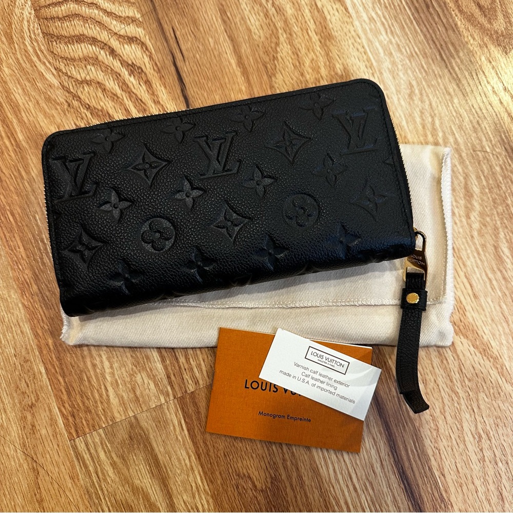 NIB Louis Vuitton Black Embossed Wallet